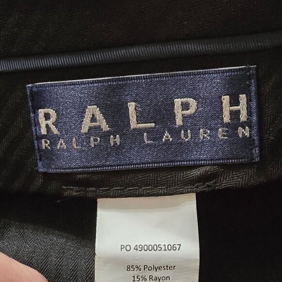 Ralph Ralph Lauren Navy Windowpane Straight Leg Cuffed Dress Pants Sz 42x29 - Picture 9 of 10